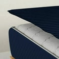 thumbnail image 4 of Zipper Fitted Sheet, (Queen Size 60x80) 12 Inch Deep Pocket, 100% Egyptian Cotton, 800 TC, Stripe Navy Blue Color., 4 of 7