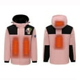 thumbnail image 2 of Feancey Mens Heated Winter Coat Unisex Electric Heat Jacket 4 Zones Waterproof Heating Coats Outdoor Warm Removable Hooded Ski Jackets Sales Today Clearance,Pink,2XL, 2 of 5