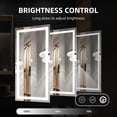 thumbnail image 3 of LED Bathroom Mirror with Front and Backlit Lights, 60 x 30 Inch Anti-Fog Lighted Vanity Mirror, Stepless Dimmable, 3-Color Modes, Horizontal/Vertical Makeup Mirror, 3 of 7