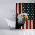 thumbnail image 3 of American Flag Shower Curtain 72" x 72" with 12 Hooks, Fabric Waterproof Bathroom Curtains, USA Bald Eagle Stars and Stripes Flag Hippie Independence Day Fourth of July, 3 of 6