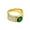 Gold-green, variant on Women's Stainless Steel Round Gemstone Ring Gold Plated CZ Micro Pave Ring Blue Size 10