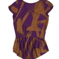 thumbnail image 2 of Evil Genius Womens Glitter Pattern Peplum Blouse, Purple, Large, 2 of 2