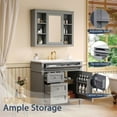 thumbnail image 3 of 36 inch Bathroom Vanity with Medicine Cabinet, Modern Bathroom Storage with 2 Soft Closing Doors and 4 Drawers, Single Sink Vanity Set, Grey, 3 of 8