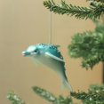 thumbnail image 2 of Farfi Colgante de delfín navideño de cristal con purpurina, cordón pulido realista, decoración del hogar, colgante de Navidad, colgante de delfín azul, suministros para fiestas, 2 of 5