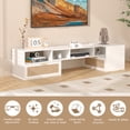 thumbnail image 6 of Wirrytor 79 In TV Stand with 90° Rotating Cabinets, Long Entertainment Center with Storage for 50-70 Inch TVs, Media Console with Drawers, Adjustable Shelves, Cable Management for Living Room,White, 6 of 7