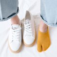 thumbnail image 6 of harmtty 1 Pair Men Women No Show Split Toe Non-slip Elastic Low Cut Socks,Dark Gray, 6 of 7