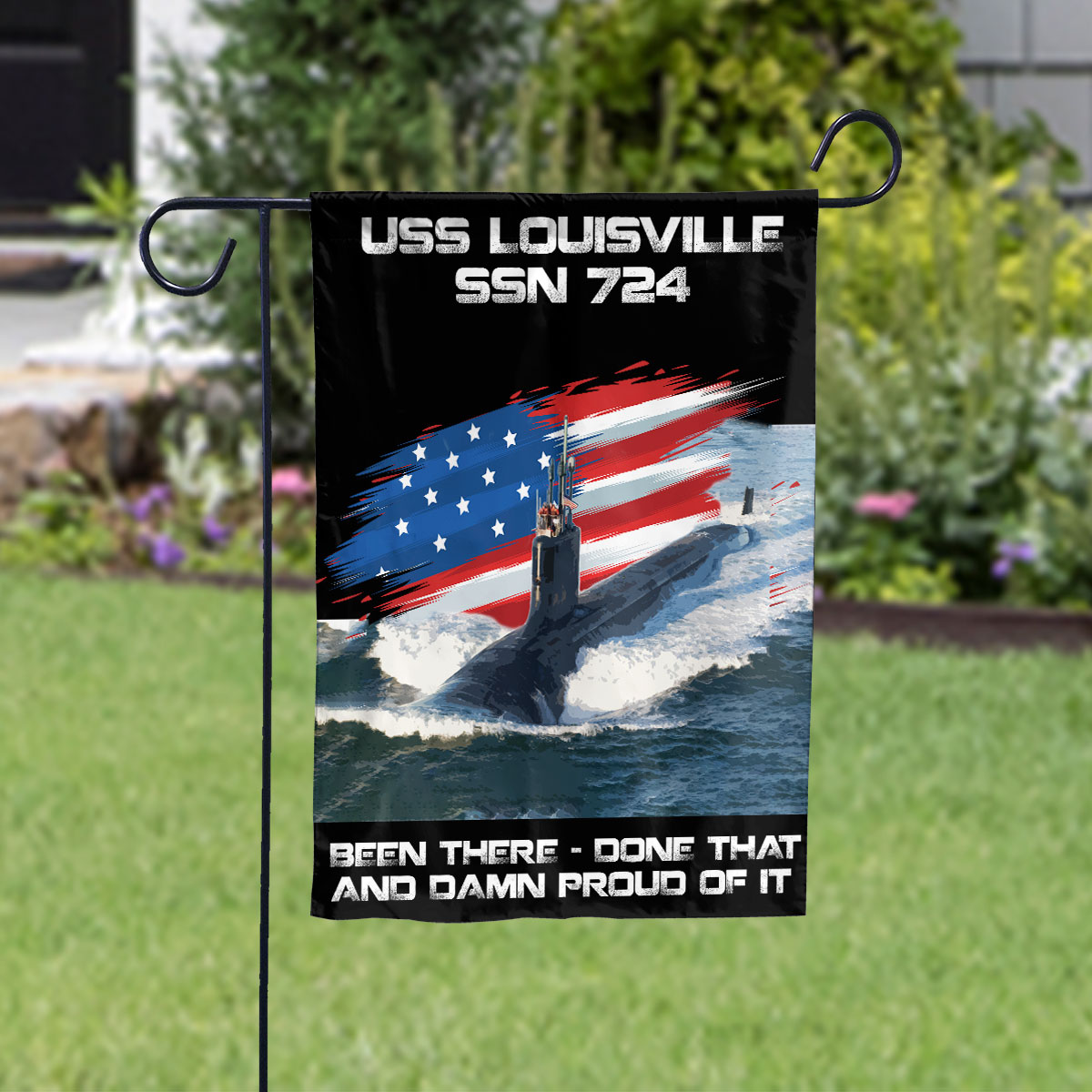 USS-LOUISVILLE-SSN-724 Veterans Day, Flag Ship 4th of July , Patriotic Flag House Flag, Double-Sided Decorative Outdoor Flag, Patriotic Polyester Yard Flag 29.5 x 39.5 in