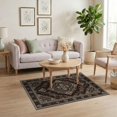 thumbnail image 3 of ODIKA 4'x6' Washable Area Rug Non-Slip, Chair-Friendly, Flatwoven Vintage Distressed Damask Border Ornate Faded Southwestern Hallway Boho Refined for Home Office, Under Desk, 3 of 7