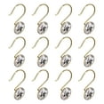 thumbnail image 4 of Utopia Alley Shower Hooks - Shower Curtain Rings for Bathroom - Rust Resistant Shower Curtain Hooks for Shower Curtain or Liner - Shower Curtain Rings with Crystal Design - Set of 12, Gold, 4 of 9