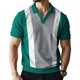 thumbnail image 4 of Ceisia Men's Polo Shirt | Slim Fit Short Sleeve Color Block Patchwork Stripe Polo | Breathable Wrinkle-resistant (Multiple Combinations) Gift, 4 of 7