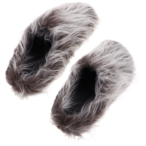 Healifty 1 Pair Unisex Plush Fuzzy Slippers for Home, Soft Warm Comfort with Stylish Tassel Design