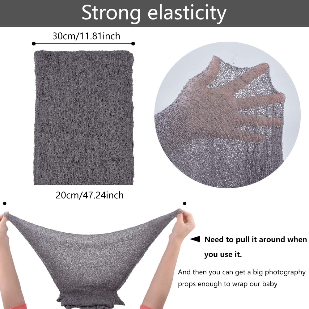 PENGXIANG 2 Pcs Newborn Baby Photography Props Elastic Knitted Photographic Swaddling Clothes Soft And Breathable Blanket Wraps For Infant Boys Girls