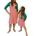 thumbnail image 1 of ITFABS Tenue Familiale Robe à Manches Longues, Robe Décontractée à Rayures pour Mère et Fille, 1 of 2
