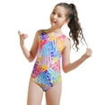 thumbnail image 2 of Conairie Girl Swimsuit One Piece Cute Graphics Print Bathing Suit with Sun Protection Ruffles Swimwear Orange, 2 of 8