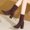 Brown, variant on Women's Ankle Boots Pointed Toe Chunky Block Heel Short Boots for Women Low Heeled Booties Brown 5.5(36)