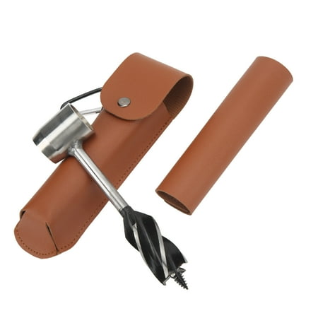 

Hand Auger Wrench Practical Multifunctional Easy Usage Hardened Wood Auger Drill Bit Portable For Outdoor Activity Brown PU Leather Bag And Holster