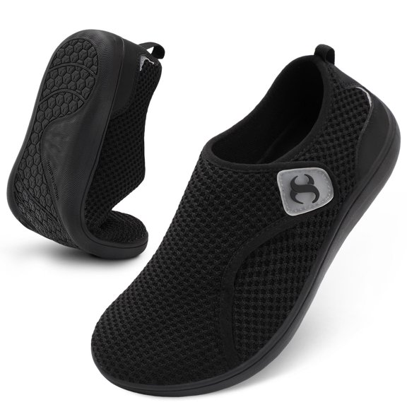 Barerun Men Shoes Diabetic Friendly Flats,Wide,Adjustable,Square Toe,Size 12