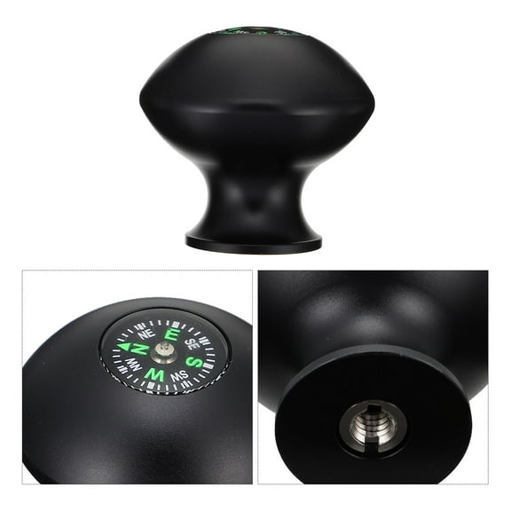 Minkissy Black Compass Topper for Walking Sticks and Trekking Poles - Outdoor Hiking Accessory, 1 Piece