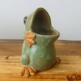thumbnail image 3 of Gardening Supplies Frog Planter Pot Gift Ceramic Cyan Lawn Flowerpots, 3 of 11