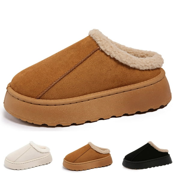 CHICVOMEY Platform Slippers for Women with Thick Sole Indoor/Outdoor House Shoes with Anti-Slip Rugged & Plush Lining Cozy Platform House Slippers