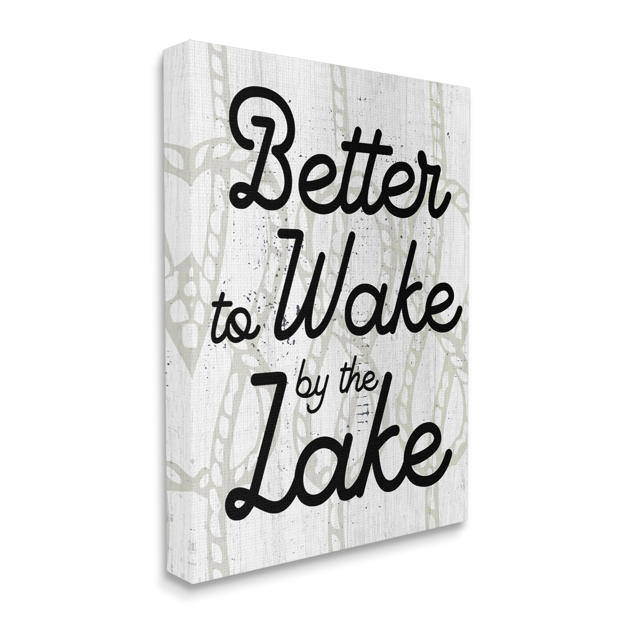 Stupell Industries Lake Phrase on Rope Pattern Inspirational Painting Gallery Wrapped Canvas Print Wall Art, 30 x 40