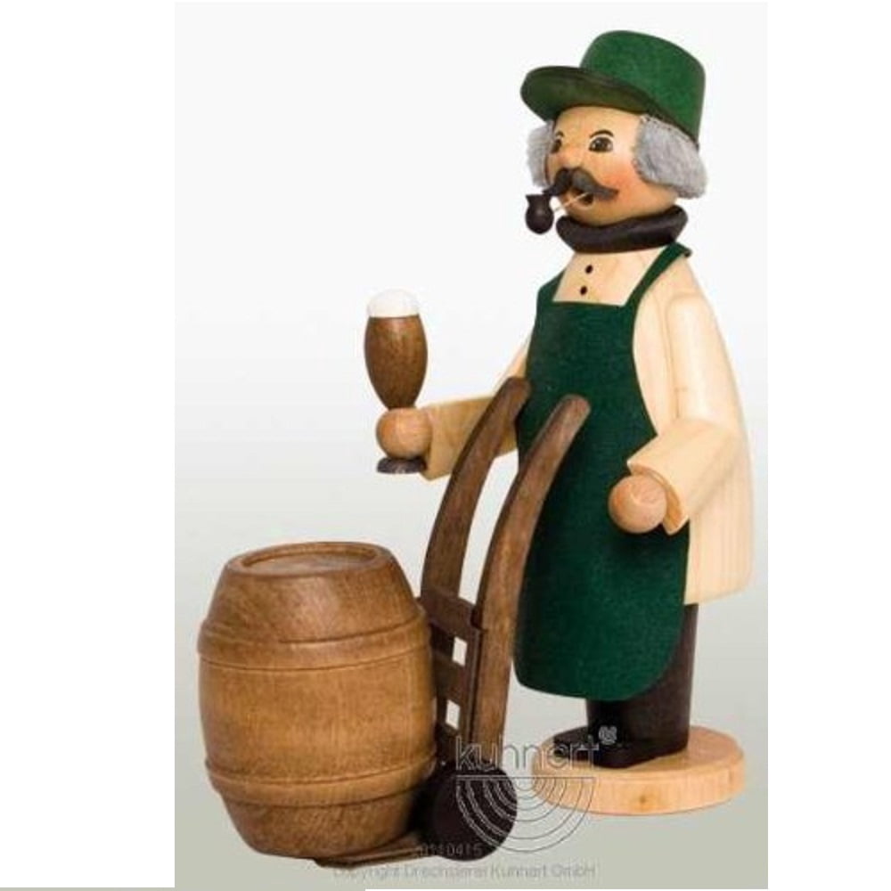 Beer Driver with Beer Barrel German Wood Christmas Incense Smoker Made Germany