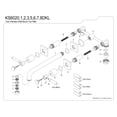 thumbnail image 6 of Kingston Brass KS6022DKL Kaiser Two-Handle Wall Mount Roman Tub Faucet, Polished Brass, 6 of 7
