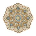 thumbnail image 2 of Ox Bay Eleni 6' Round Rust/Aqua Blue Floral Medallion Indoor Area Rug, 2 of 7