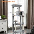 thumbnail image 3 of Cat Tree for Indoor Cats 5-Level Cat Tower for Large Cats with Large Hammock Sisal Covered Scratching Posts Cozy Condo Top Perch ShopWise Round, 3 of 8