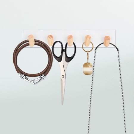 

Northern Europe 5 Hooks Rack Wall Mounted Rack For Living Room Bedroom Bathroom Keys Umbrella White 5 Hooks