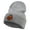Heather Grey, variant on Fire Demon Embroidered 12 Inch Long Knitted Beanie - Heather Grey OSFM