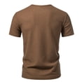thumbnail image 6 of Bosfbaoi Henley Shirts For Men Waffle Knit Men's Shirts Solid Color Slim Fit Tops Button Placket Casual Tee, 6 of 9