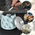 thumbnail image 4 of Yayeee Ashtray with Lid for Cigarette Smokeless Stainless Steel Home Ash Holder, Blue Ice Hockey, 4 of 7