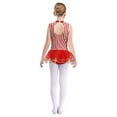 thumbnail image 2 of renvena Robe de Danse Ballet à Sequins pour Filles, Jupe en Tulle, Justaucorps Latin Jazz, Costume de Danse Moderne, Rouge 12, 2 of 7