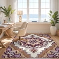 thumbnail image 3 of Design&I 4'x6' Ultra Soft Area Rug, Purple Para Ornate Rosette Southwestern Bedside Alfombras Cuartos None Fluffy Washable Non Shedding for Bedroom Living Room Home Office, 3 of 7