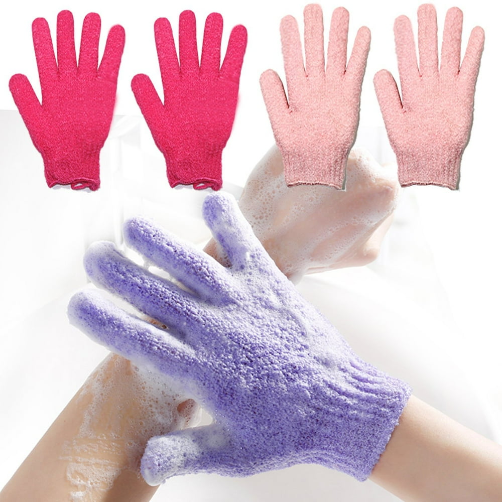 2 Pair Exfoliating Body Gloves Loofah Skin Massage Sponge korean Towel