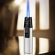 thumbnail image 1 of Encendedor de antorcha de butano a prueba de viento | Antorcha de turbina recargable Blue Flame | Llama ajustable de 3 niveles | Construcción de aleación | Tamaño de bolsillo 95x22x16mm | Cubiertos, 1 of 2