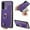 purple, variant on Decase Wallet Case for Samsung Galaxy A54 5G,Shockproof Rugged Phone Cover With 360° Rotatable Ring Kickstand & Back Zipper Card Pocket Cloth Fabric Hybrid PU Leather,for Women Men - Black