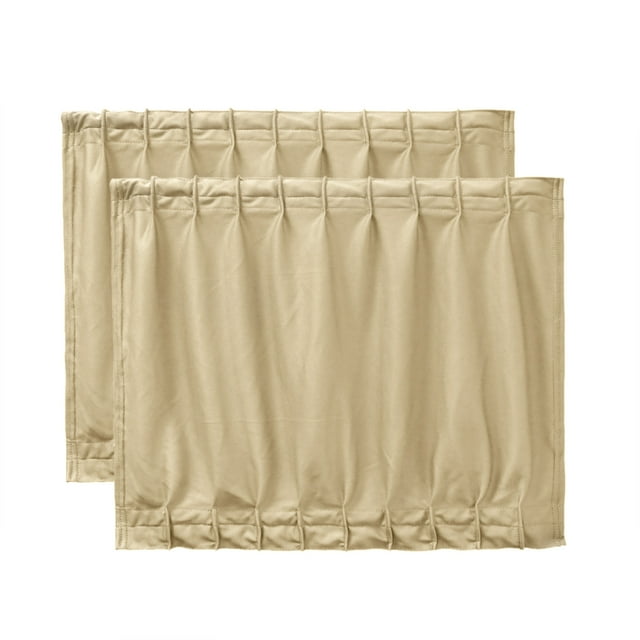 Unique Bargains 2 Pcs 50 x 39cm Beige Adjustable VIP Car Window Curtain UV Sunshade Visor