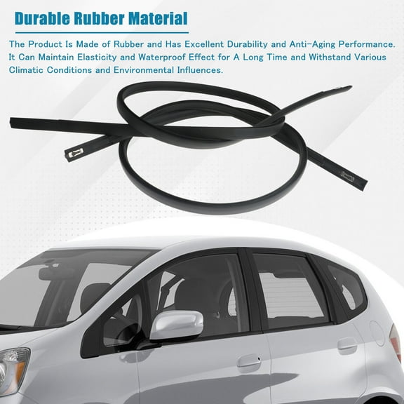 Pair Black Rubber Roof Trim Seal Molding Fits for 2015-2021 Honda Fit 5 Door