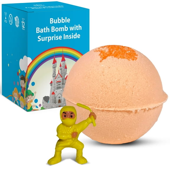 Bath Bomb for Kids with a Surprise Toy Cool Ninja Monkey Inside Handmade in USA Natural and Safe by Relaxcation