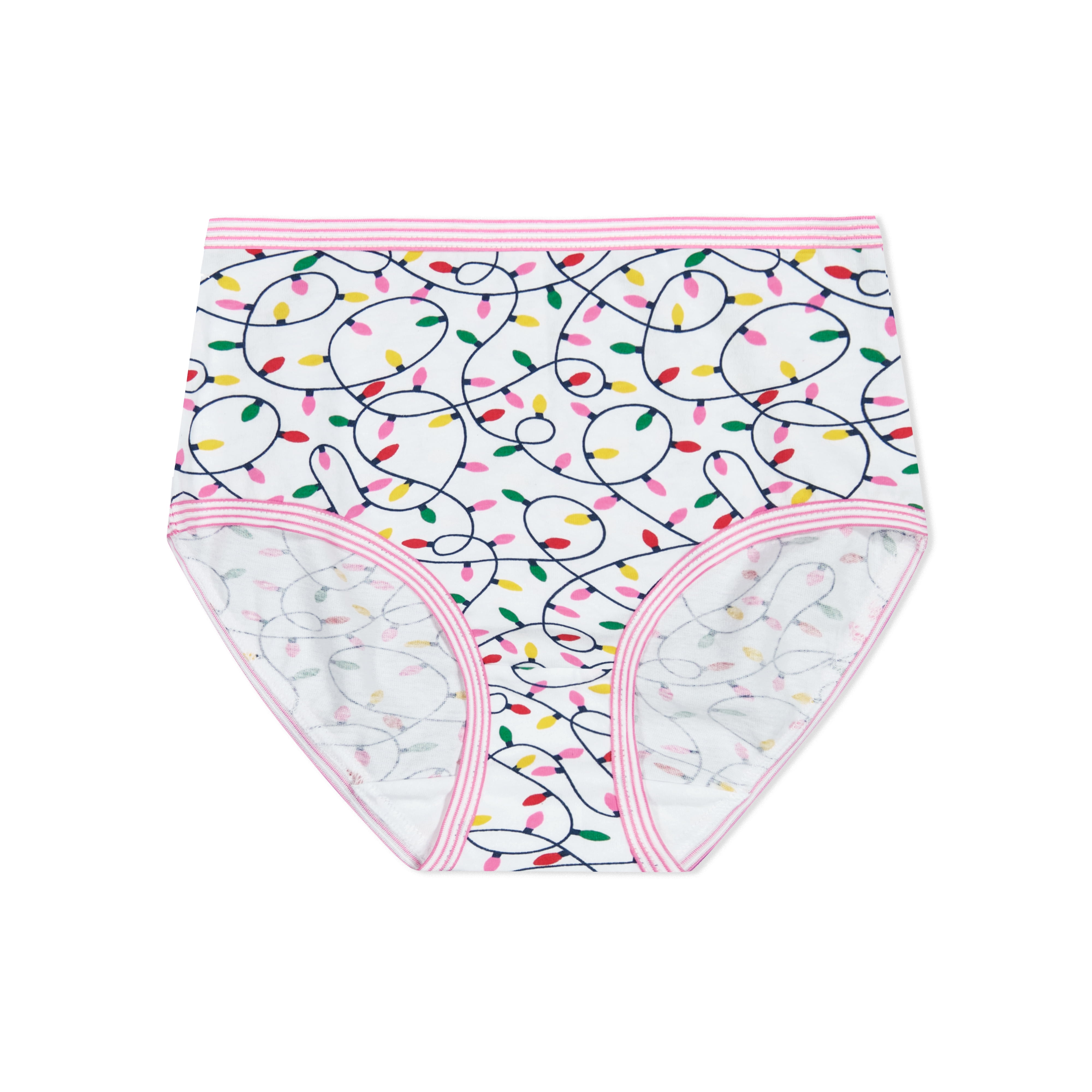 Christmas Girls' Cotton Brief Panties from Holiday Time, 5-Pack, Sizes 4-18