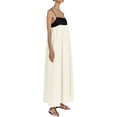 thumbnail image 6 of Womens Linen Maxi Dress Contrast Trim Spaghetti Straps Summer Outfits Sleeveless Long Dresses Travel Vacation, 6 of 7