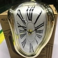 thumbnail image 2 of Niovtt Melting Clock Modern Surrealistic Shelf Decor Distorted Clock (Gold), 2 of 7
