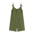 thumbnail image 6 of Summer Rompers for Women 1 Piece Belt Spaghetti Strap Ruched Sleeveless Shorts Loose Comfy Jumpsuit Outfits, 6 of 6