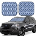 thumbnail image 2 of Picia Stylized Flowers Vintage Boho 2 Piece Car Windshield Sun Shade Foldable | Foldable Sun Shield for Front Window Blocks UV Rays and Keeps Your Vehicle Cool-Small, 2 of 7