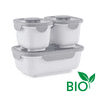 Connecting Bento Box Food Storage Containers | OmieBox OmieGo | Snack Container, Meal Prep, Leak Proof Airtight Food Storage, Adult Lunch Box - Stone