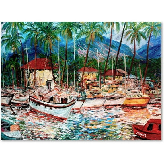 Trademark Fine Art "Lahaina Boats" Canvas Art by Manor Shadian
