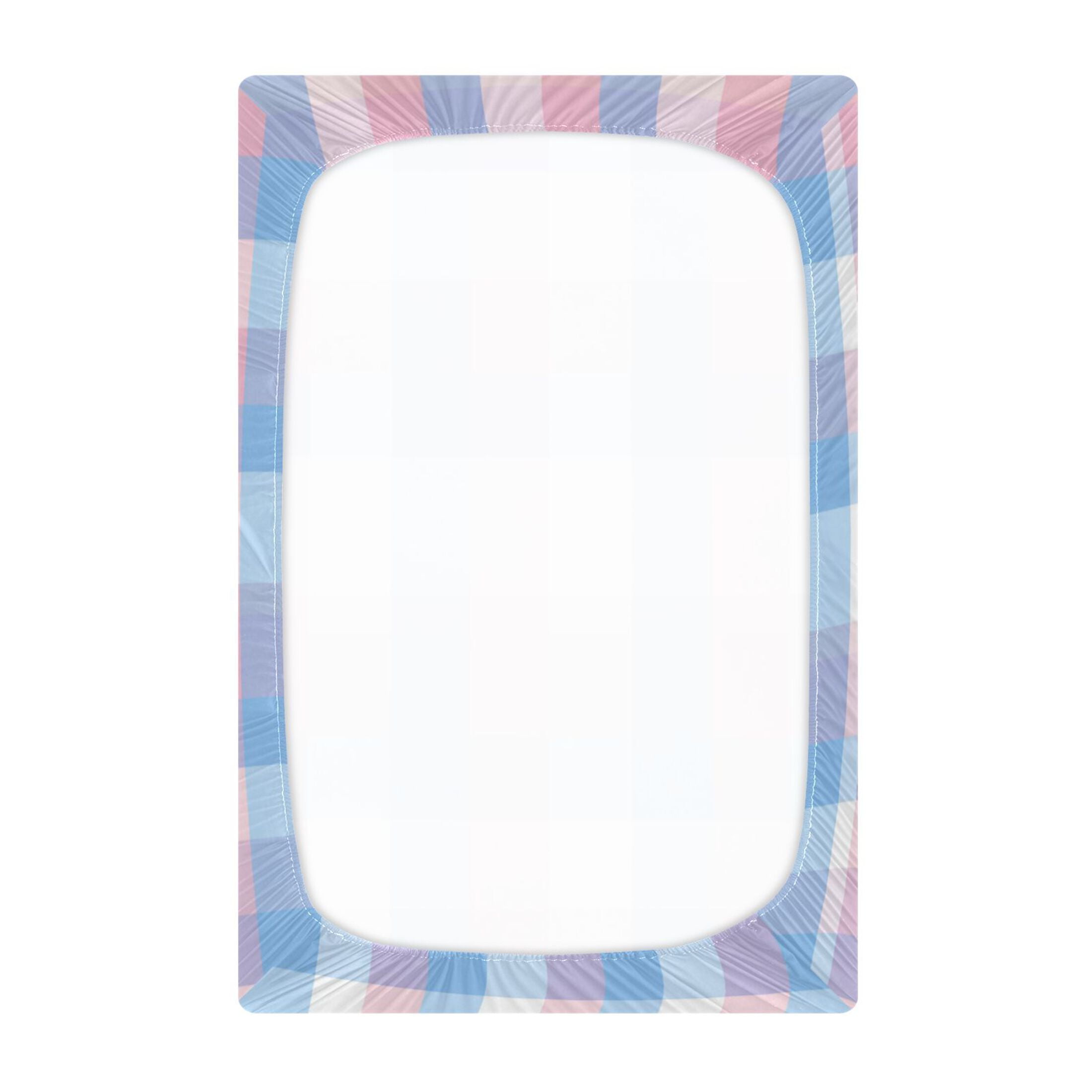 Breathable Fitted Crib Sheets Playard Sheet for Baby Soft Skin-Friendly Mattress Cover with Elastic Band All Seasons Blue and Pink Phone Wallpaper