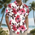 thumbnail image 2 of Yteetum Men's T Shirts Under $5.00 Hawaiian Floral Print T Shirts Casual Button Down Short Sleeve Lapel Beach Summer T-Shirts, 2 of 7